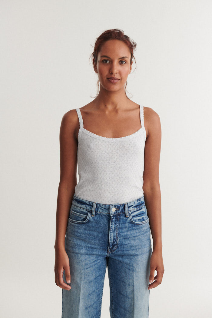 Basic Apparel Arense Strap Top Toppe 318 Light Grey Mel.